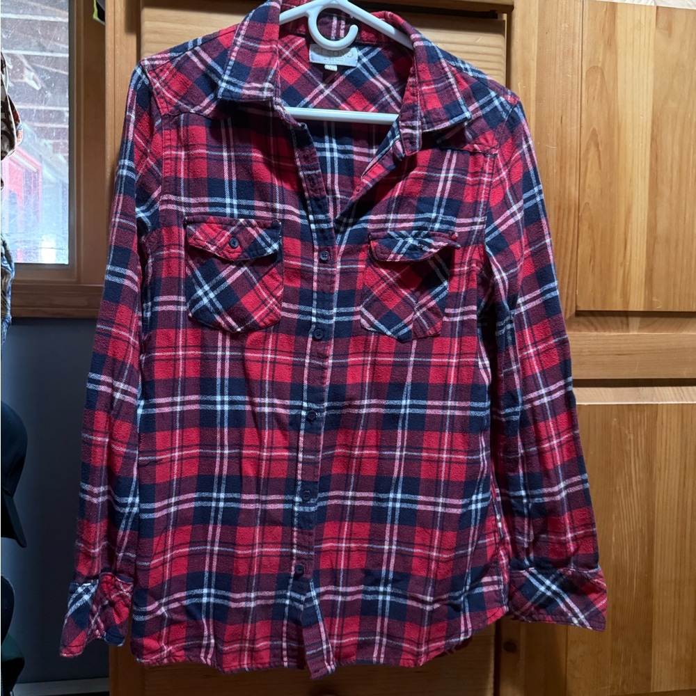 Cavalini Red and Navy Plaid Shirt